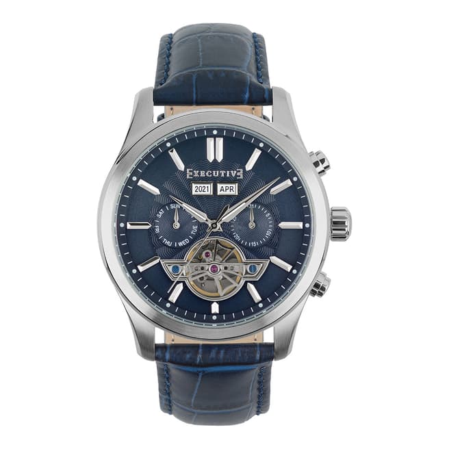 Executive Blue Men's Executive Leather Chronograph Watch