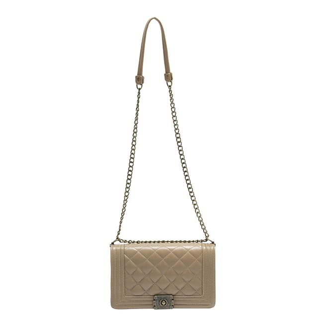Anna Luchini Vino Leather Quilted  Chain Shoulder Bag