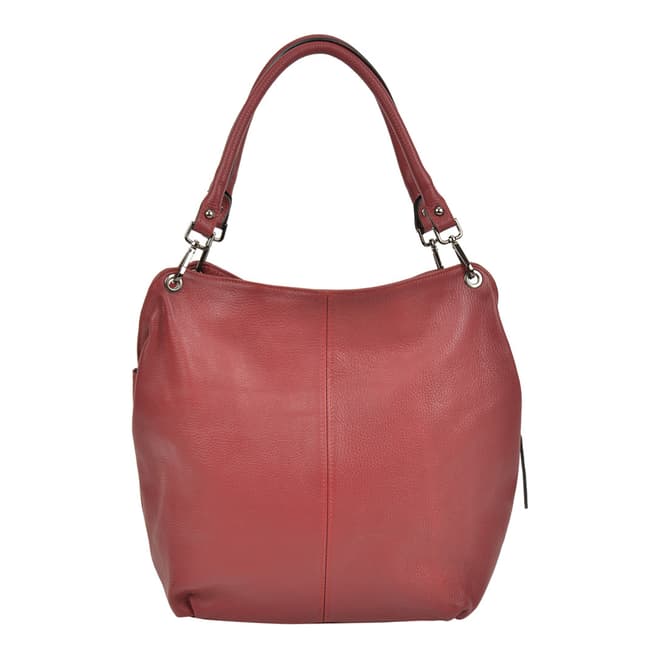 Anna Luchini Bordeaux Leather Top Handle Bag