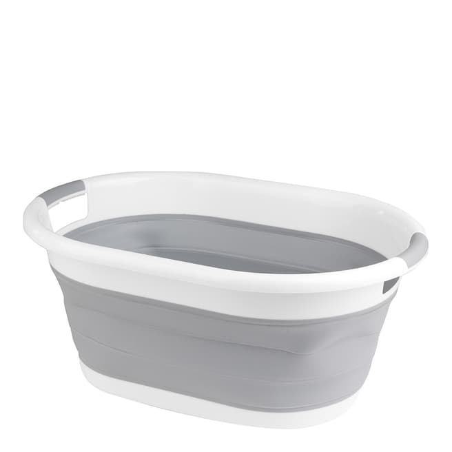 Beldray Oval Foldable Laundry Basket, Grey