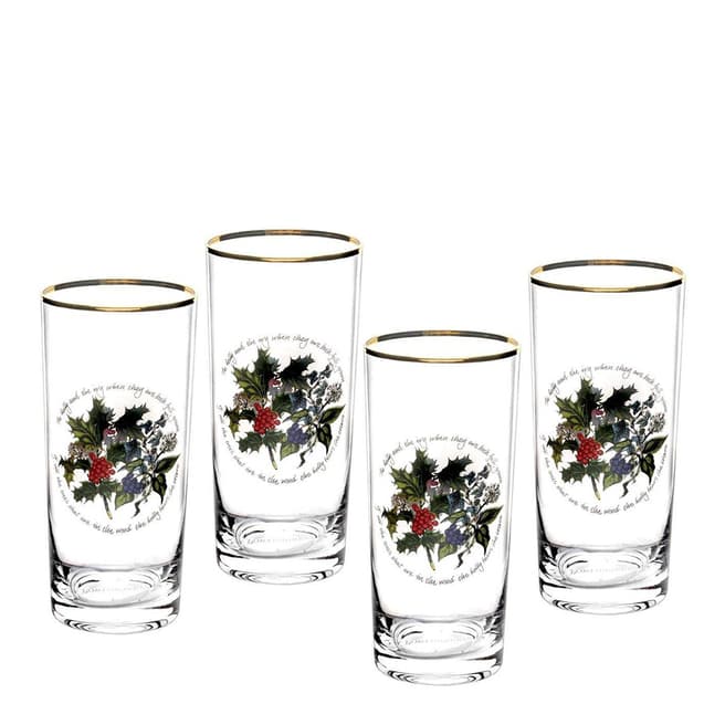 Portmeirion Set of 4 The Holly The Ivy Hiball Glasses