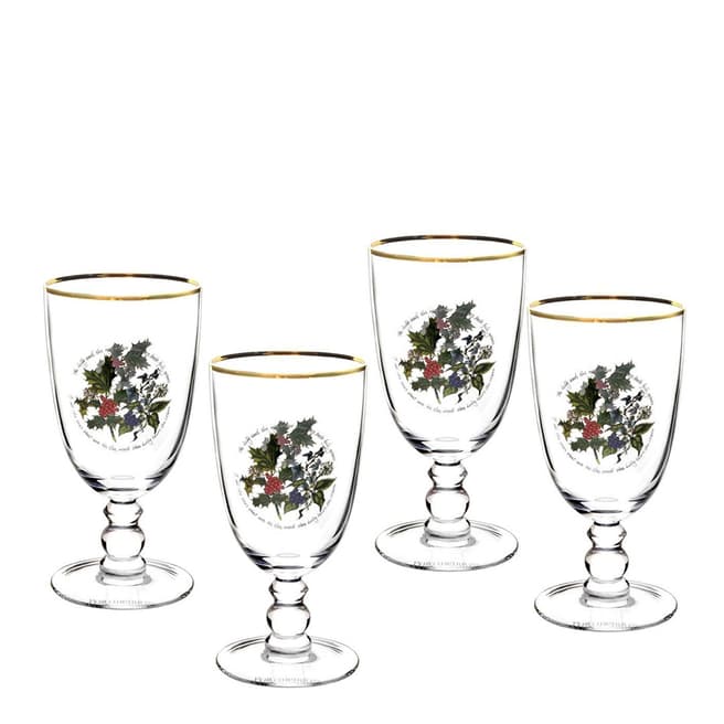 Portmeirion Set of 4 The Holly The Ivy Goblets