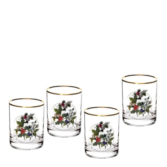 Portmeirion Set of 4 The Holly The Ivy Double Old Fashioned Glasses