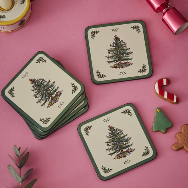Pimpernel Set of 6 Christmas Tree Coasters
