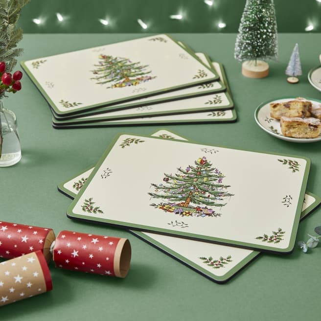 Spode Set of 6 Christmas Tree Placemats