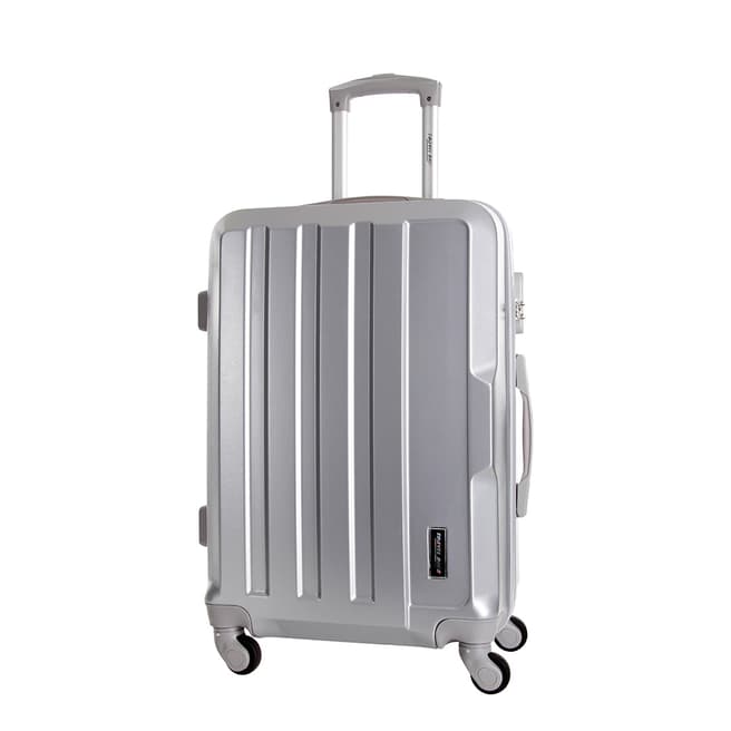 Travel One Silver Vilarosa 4 Wheeled Suitcase 56cm