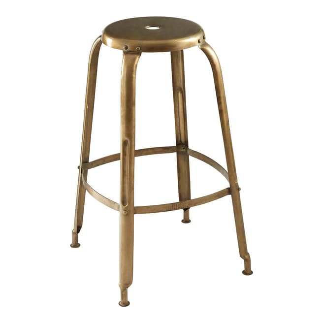 Fifty Five South Crest Gold Finish Iron Bar Stool