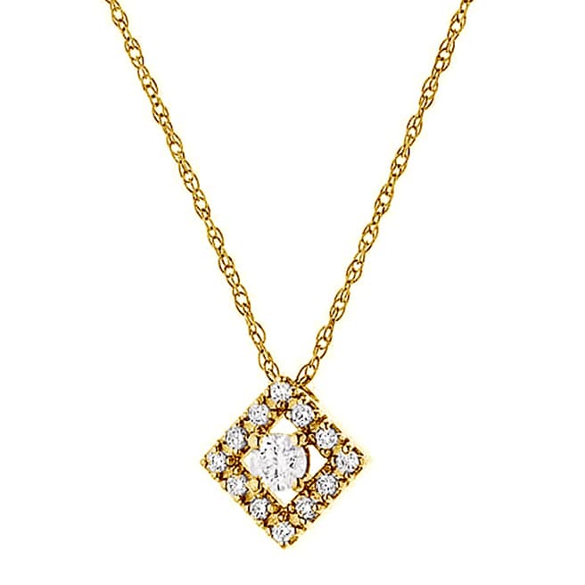 Pretty Solos Yellow Gold Diamond Necklace 0.15ct