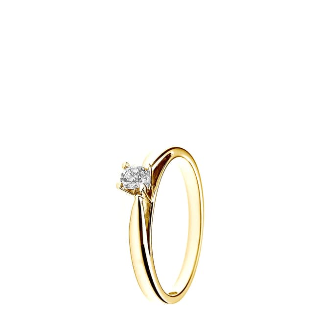 Pretty Solos Yellow Gold 0.15 cts Solitaire Diamond Ring