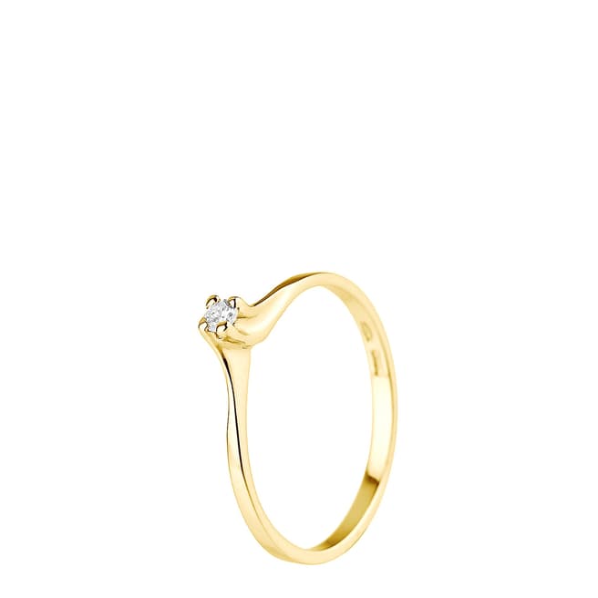 Pretty Solos Yellow Gold 0.06 cts Solitaire Diamond Ring