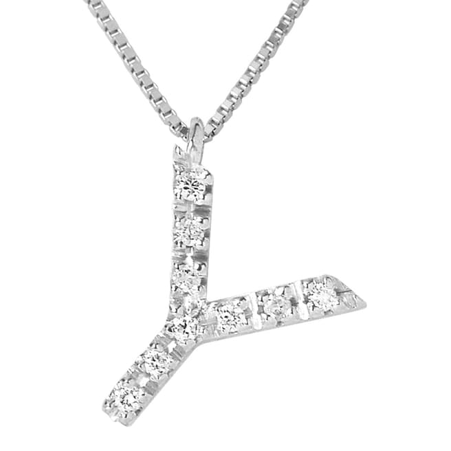 Only You White Gold 0.05 cts Letter Y Necklace