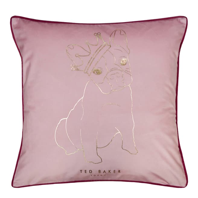 Ted Baker French Bulldog King Cushion, Pink