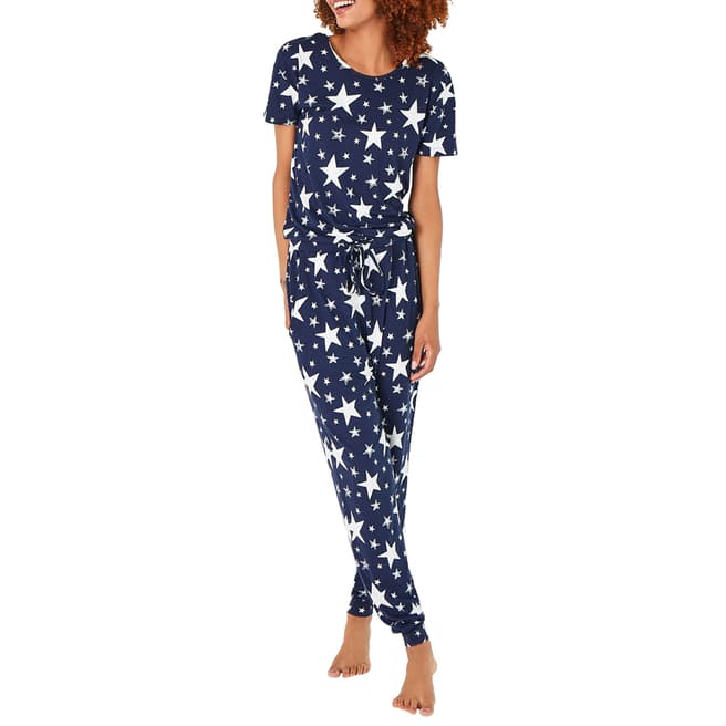 Chelsea Peers Navy And White Star Jumpsuit