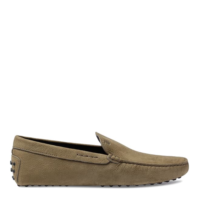 Tod's Khaki Suede Gommino Nuovo Moccasins
