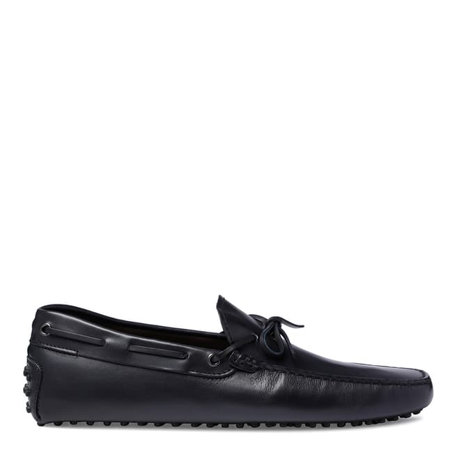 Tod's Petroleum Blue Leather Laccetto Gommino Moccasins 