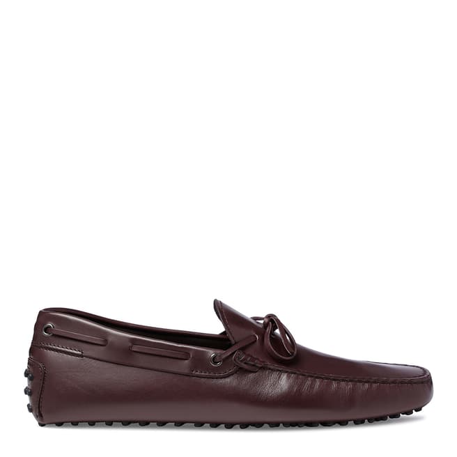 Tod's Dark Must Leather Laccetto Gommino Moccasins 