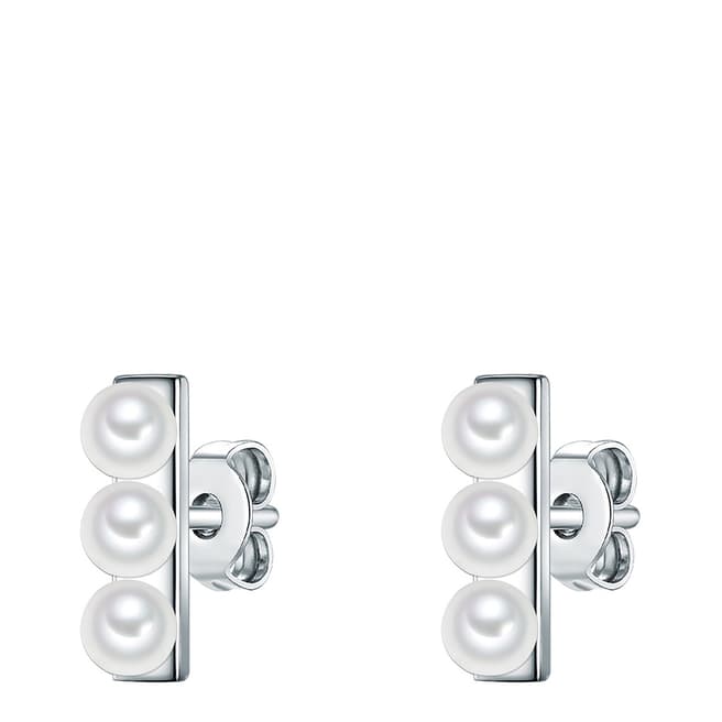 The Pacific Pearl Company Sterling Silver / White Fresh Water Cultured Pearl Earrings