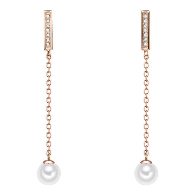 The Pacific Pearl Company Rose Gold Plated Fresh Water Cultured Pearl Earrings