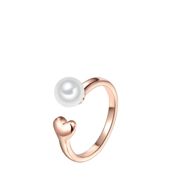 The Pacific Pearl Company Rose Gold Plated Fresh Water Cultured Pearl Ring