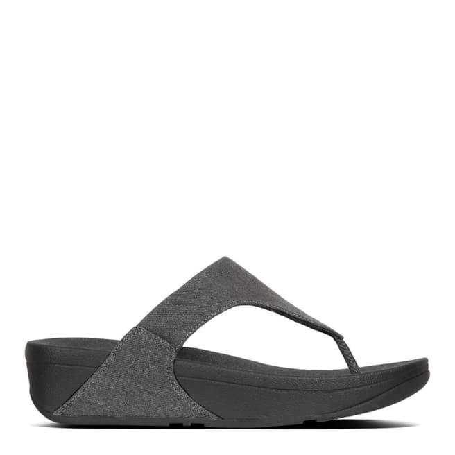 FitFlop Black Denim Lulu Toe Post Shimmer Sandals