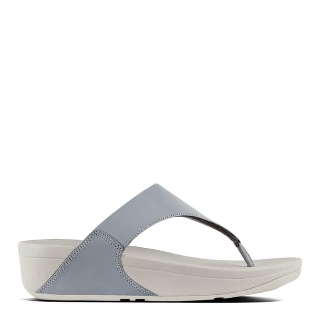 FitFlop Dove Blue Leather Lulu Toe Post Sandals