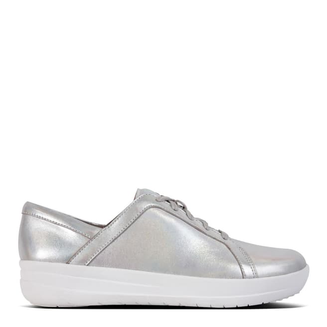 FitFlop Silver Leather F-Sporty II Iridescent Sneakers