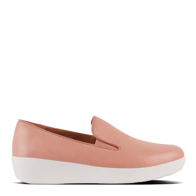 FitFlop Dusky Pink Leather Superskate Slip on Trainers