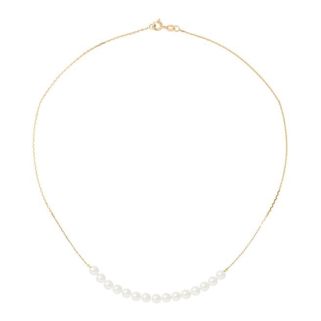 Mitzuko Yellow Gold Necklace with Real Cultured Freshwater Pearls