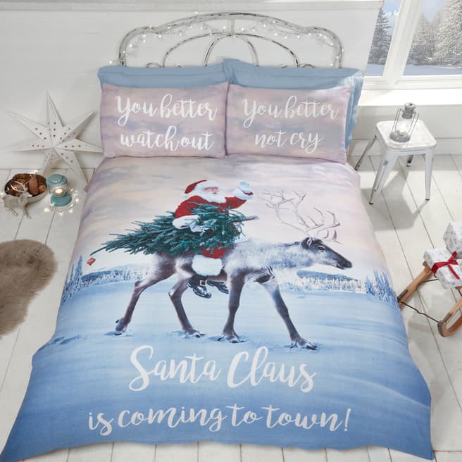 Rapport Santa's Coming To Town Double Duvet Cover Set