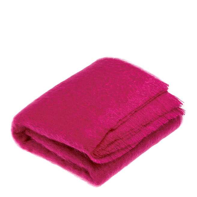 Bronte by Moon Cactus Pink Mohair/Wool Blend Throw 135x180cm