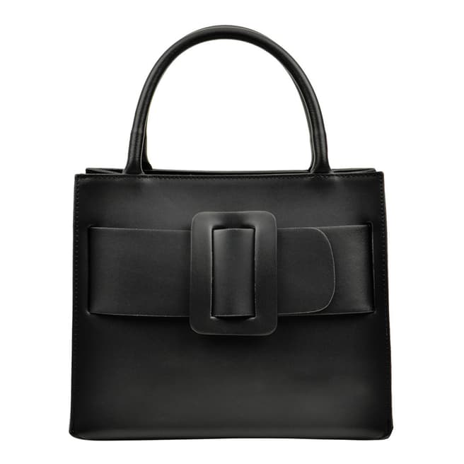Luisa Vannini Black Leather Belt Detail Handbag