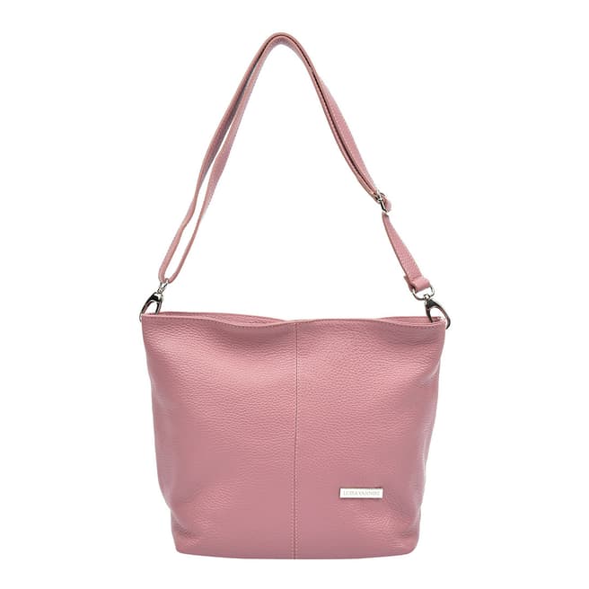 Luisa Vannini Pink Leather Zip Shoulder Bag