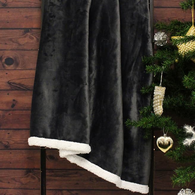 RIVA home Charcoal Luxury Sherpa Fleece 127x152cm Throw