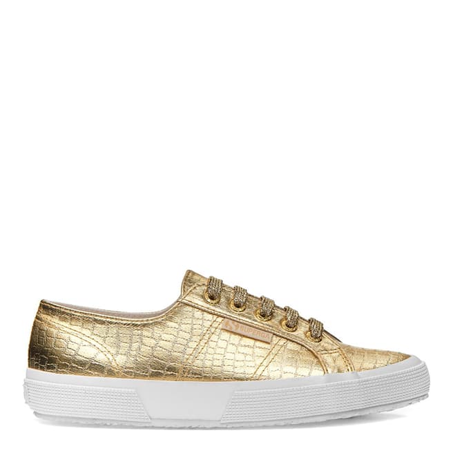Superga Gold 2750 Cotmet Embossed Croc  Sneakers 