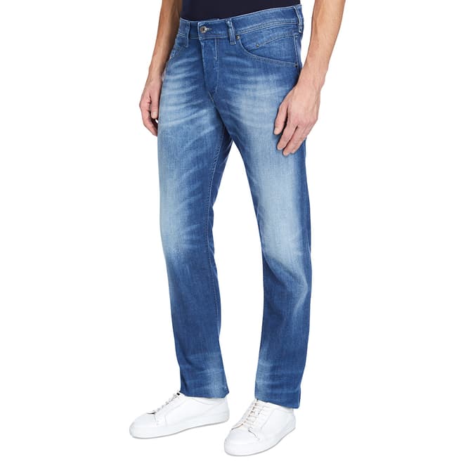 Diesel Washed Denim Belther Tapered Stretch Jeans