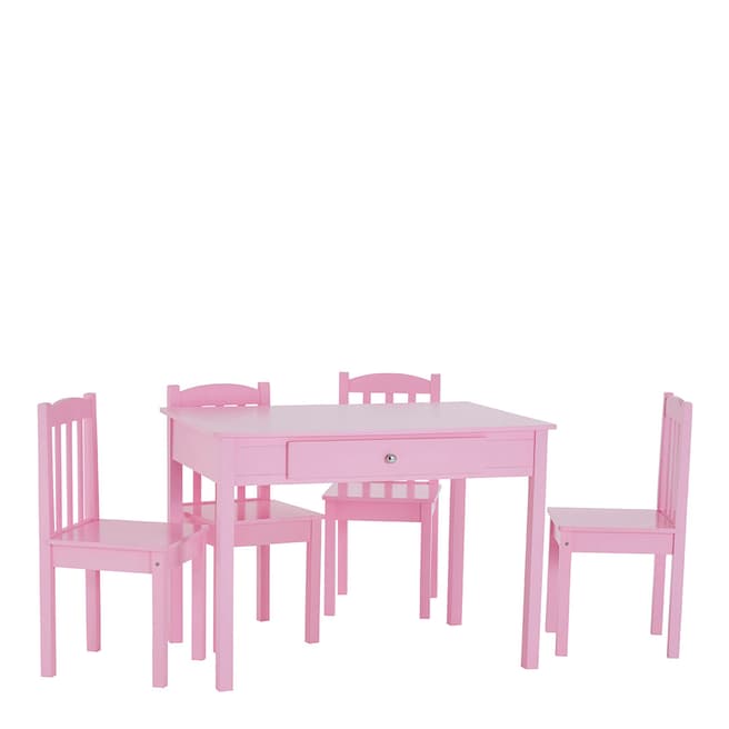 Premier Housewares Kids 5 Piece Pink Table and Chair Set
