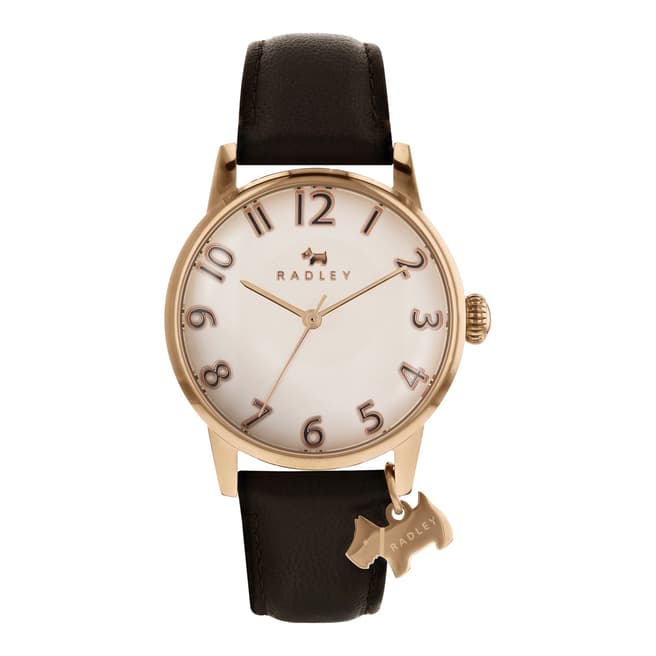 Radley Pale Rose Gold Satin Dial & Cocoa Strap Watch