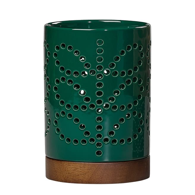 Orla Kiely Small Ceramic Lantern Linear Stem Evergreen