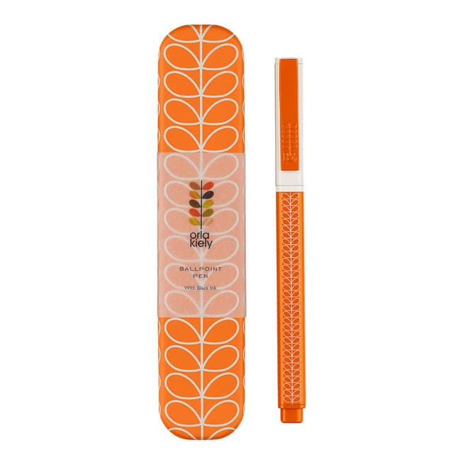 Orla Kiely Metal Ballpoint Pen - Linear Stem Papaya