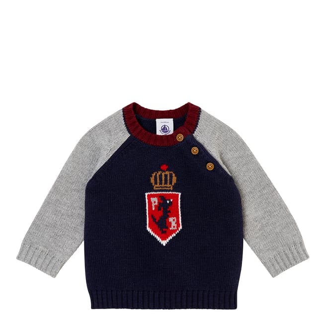 Petit Bateau Navy/Grey Knitted Sweater