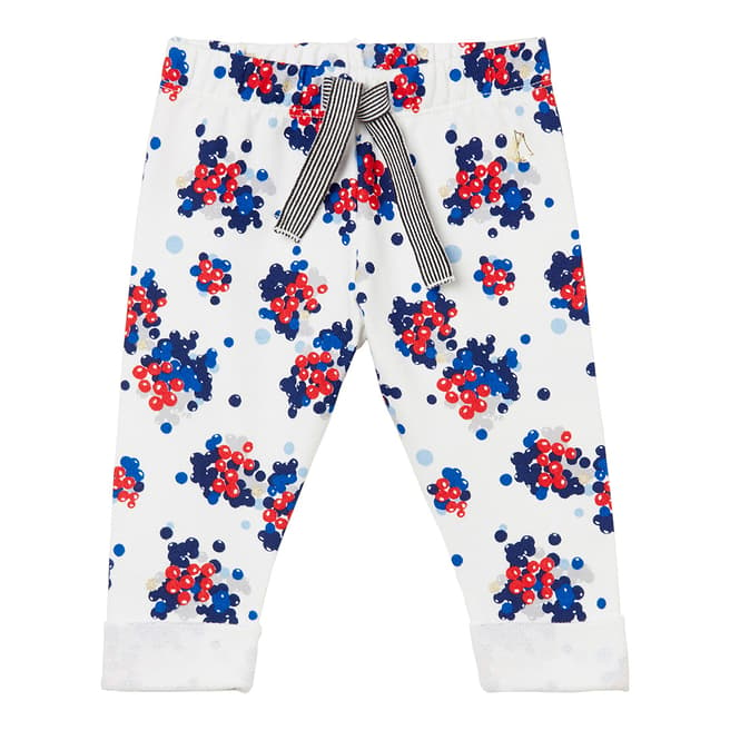 Petit Bateau Off White Abstract Berry Print Trousers