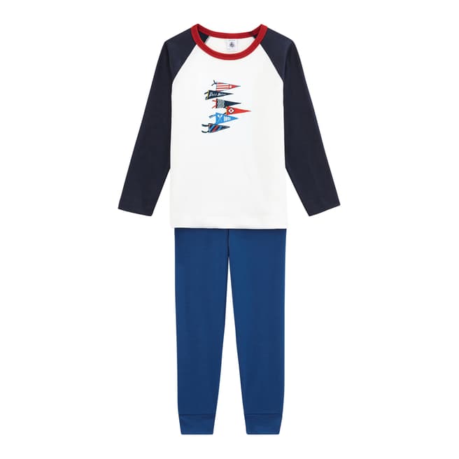 Petit Bateau Boy's Blue Flag Design Pyjamas 