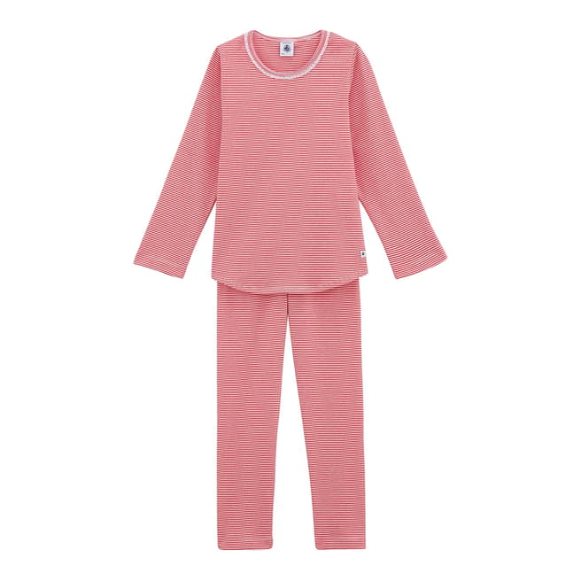 Petit Bateau Girl's Pink Milleraies Striped Pyjamas 
