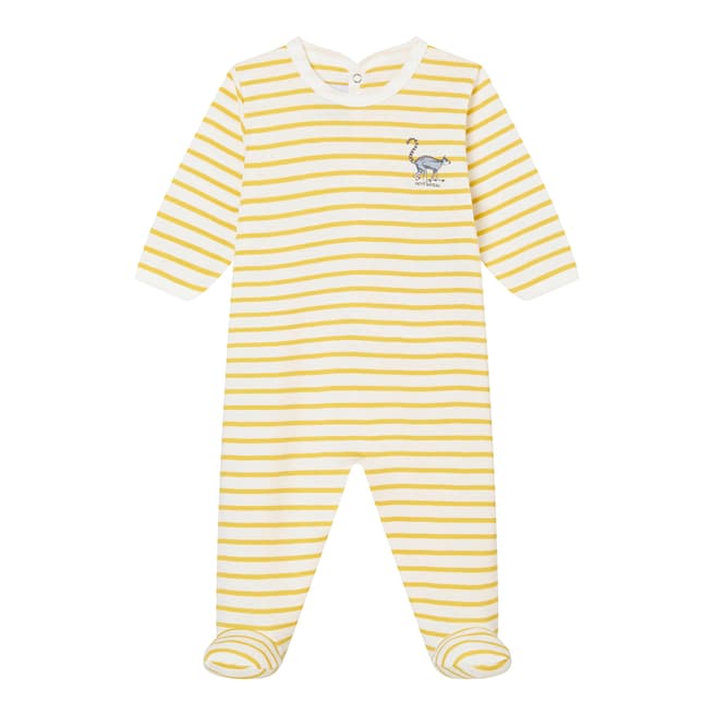 Petit Bateau Baby Boy's Yellow Striped Sleepsuit 
