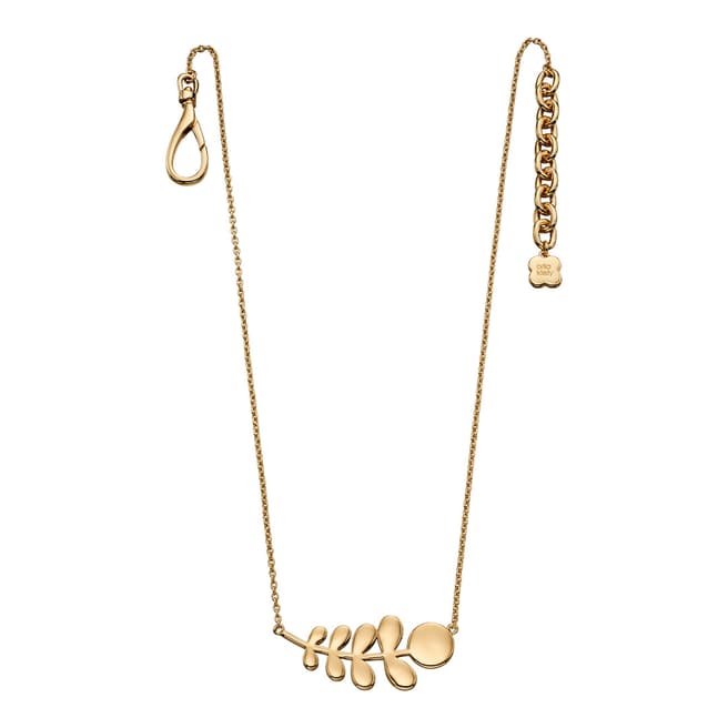 Orla Kiely Yellow Gold Plated Leaf Necklace