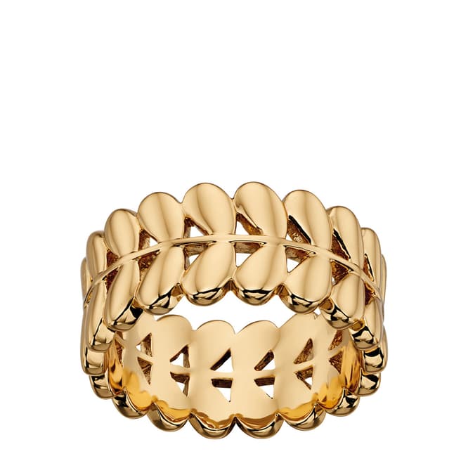 Orla Kiely Yellow Gold Plated Leaf Ring