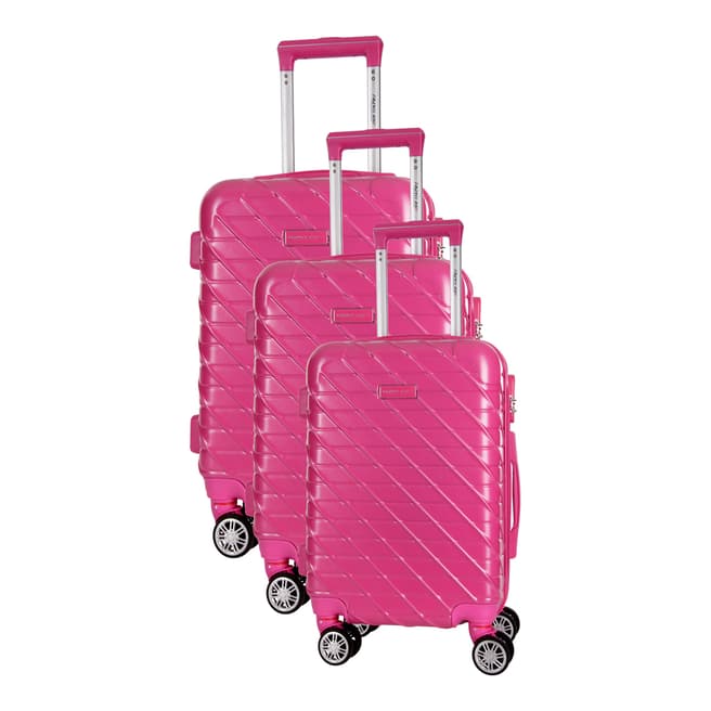 Travel One Fuschia Leiria Set of 3 S/M/L Suitcases