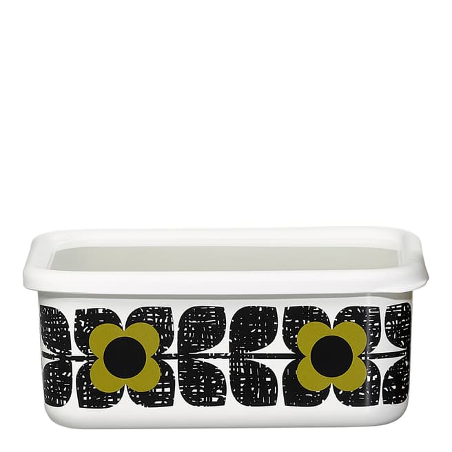 Orla Kiely Seagrass Scribble Square Flower Large Enamel Storage Container