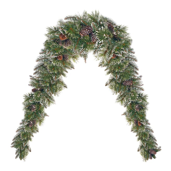 The National Tree Company Green Glittery Bristle Pine Mantle Swag 6ft
