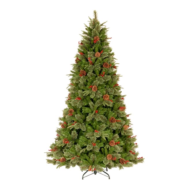 The National Tree Company Green/ Red Colonial Fir Tree 6.5ft with Berries & Cones